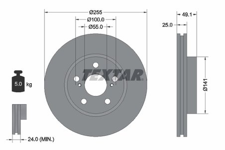 DISC FRANA TEXTAR 92077400 - Compatibil cu TOYOTA