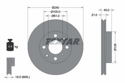 DISC FRANA TEXTAR 92077800 - Compatibil cu HONDA, ISUZU