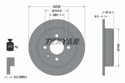 DISC FRANA TEXTAR 92077900 - Compatibil cu ACURA, HONDA