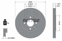 DISC FRANA TEXTAR 92078703 - Compatibil cu CITROEN, PEUGEOT