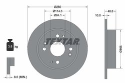 DISC FRANA TEXTAR 92081700 - Compatibil cu ACURA, HONDA, ROVER