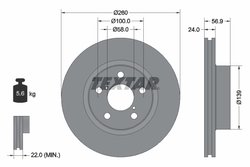 DISC FRANA TEXTAR 92081900 - Compatibil cu SUBARU