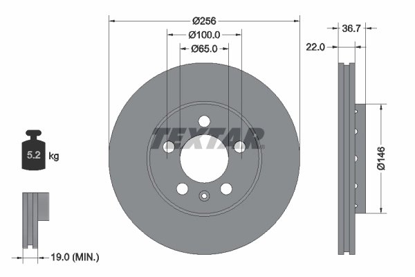 Disc frana Textar 92082205