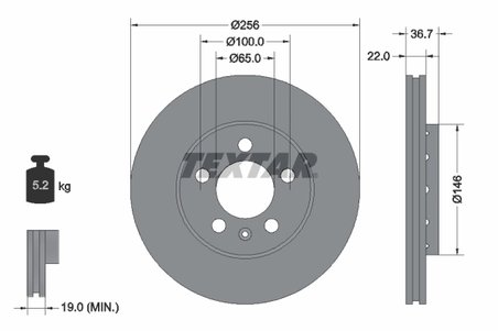 Disc frana Textar 92082205