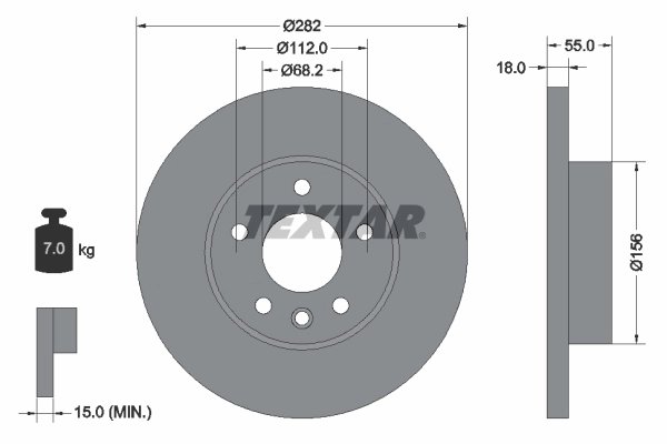 DISC FRANA TEXTAR 92083703 - Compatibil cu VW