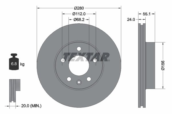 DISC FRANA TEXTAR 92083805 - Compatibil cu VW