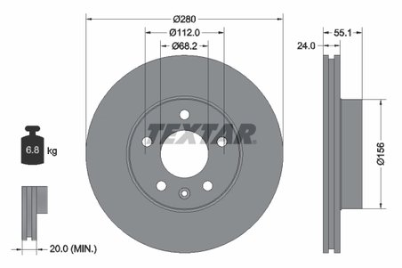 DISC FRANA TEXTAR 92083805 - Compatibil cu VW
