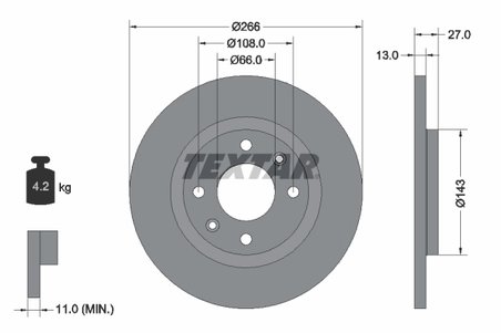 Disc frana Textar 92089103
