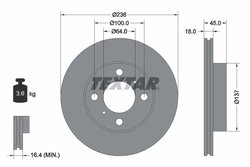 DISC FRANA TEXTAR 92089400 - Compatibil cu MITSUBISHI, PROTON