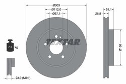 DISC FRANA TEXTAR 92089905 - Compatibil cu MERCEDES-BENZ