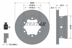 DISC FRANA TEXTAR 92089803 - Compatibil cu MERCEDES-BENZ, VW