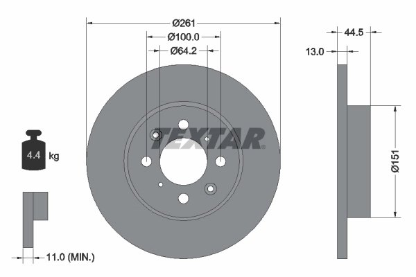 DISC FRANA TEXTAR 92090100 - Compatibil cu MG, ROVER
