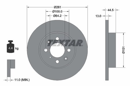 DISC FRANA TEXTAR 92090100 - Compatibil cu MG, ROVER