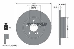 DISC FRANA TEXTAR 92091103 - Compatibil cu MERCEDES-BENZ