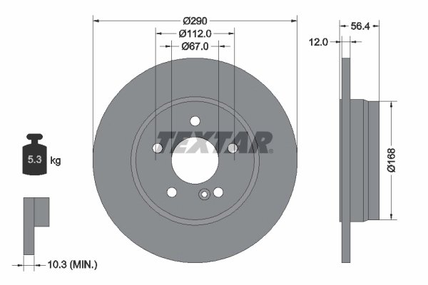 DISC FRANA TEXTAR 92091103 - Compatibil cu MERCEDES-BENZ