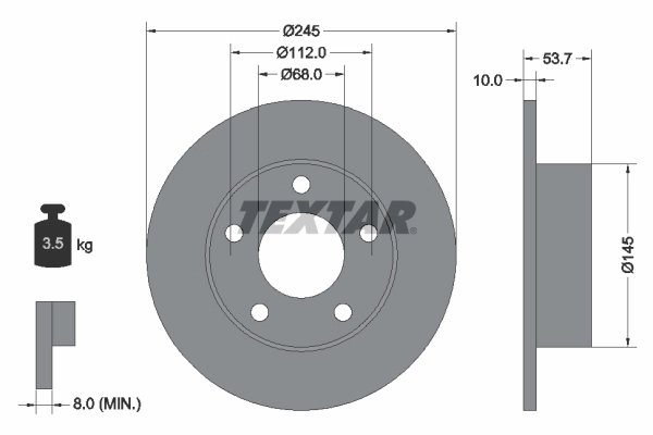 Disc frana Textar 92090803