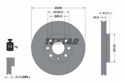 DISC FRANA TEXTAR 92091803 - Compatibil cu CHEVROLET, HOLDEN, OPEL, VAUXHALL