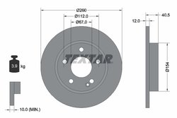 DISC FRANA TEXTAR 92091203 - Compatibil cu MERCEDES-BENZ