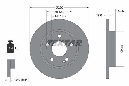 DISC FRANA TEXTAR 92091203 - Compatibil cu MERCEDES-BENZ