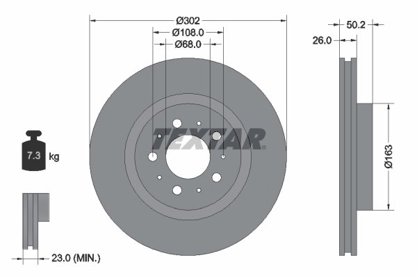 DISC FRANA TEXTAR 92092300 - Compatibil cu VOLVO