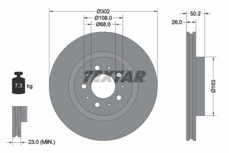 DISC FRANA TEXTAR 92092300 - Compatibil cu VOLVO