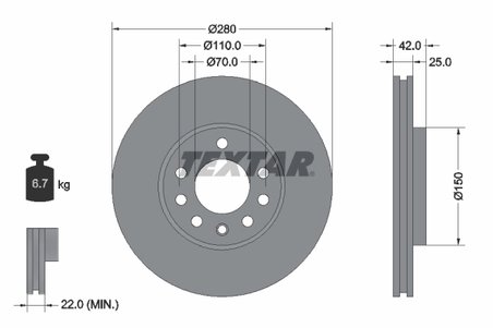 Disc frana Textar 92091903