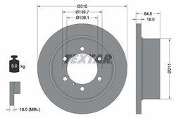 DISC FRANA TEXTAR 92093100 - Compatibil cu MITSUBISHI, MITSUBISHI (BJC)