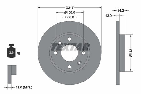 Disc frana Textar 92092803