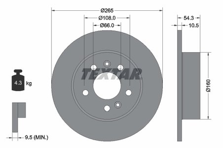 DISC FRANA TEXTAR 92096300 - Compatibil cu RENAULT