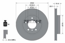 DISC FRANA TEXTAR 92097205 - Compatibil cu ALPINA, BMW, BMW (BRILLIANCE)