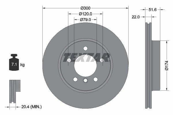 DISC FRANA TEXTAR 92097205 - Compatibil cu ALPINA, BMW, BMW (BRILLIANCE)