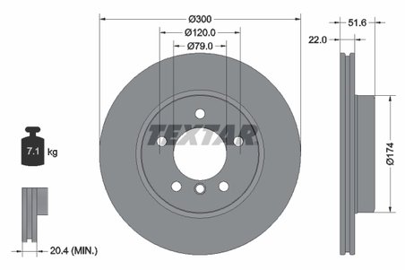 DISC FRANA TEXTAR 92097205 - Compatibil cu ALPINA, BMW, BMW (BRILLIANCE)