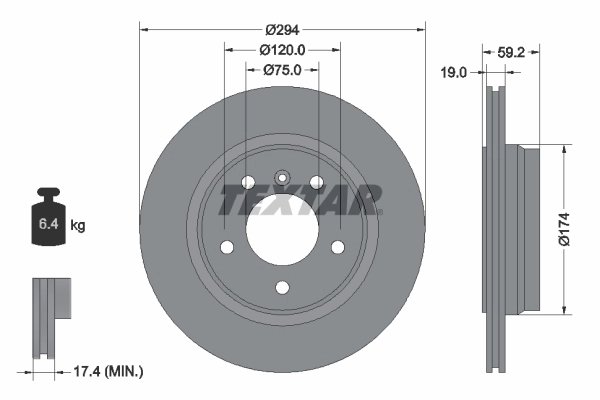 DISC FRANA TEXTAR 92097303 - Compatibil cu BMW, BMW (BRILLIANCE)