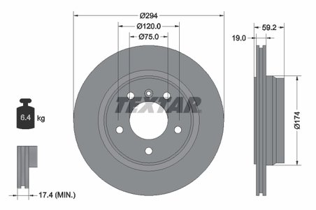 DISC FRANA TEXTAR 92097303 - Compatibil cu BMW, BMW (BRILLIANCE)