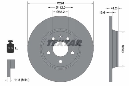 DISC FRANA TEXTAR 92098103 - Compatibil cu FORD, SEAT, VW