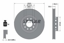 DISC FRANA TEXTAR 92098305 - Compatibil cu AUDI, VW