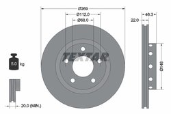 Disc frana Textar 92098400