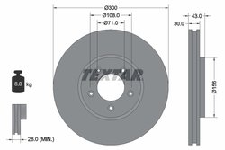 DISC FRANA TEXTAR 92099003 - Compatibil cu FORD USA, JAGUAR, LINCOLN