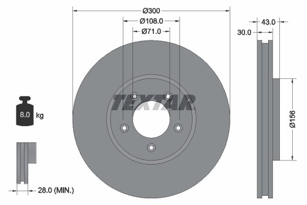 DISC FRANA TEXTAR 92099003 - Compatibil cu FORD USA, JAGUAR, LINCOLN