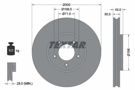 DISC FRANA TEXTAR 92099003 - Compatibil cu FORD USA, JAGUAR, LINCOLN