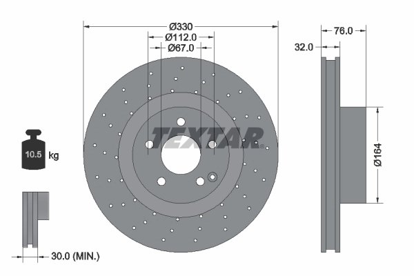 DISC FRANA TEXTAR 92099205 - Compatibil cu MERCEDES-BENZ