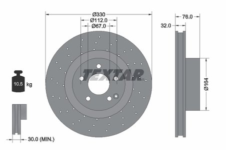 DISC FRANA TEXTAR 92099205 - Compatibil cu MERCEDES-BENZ