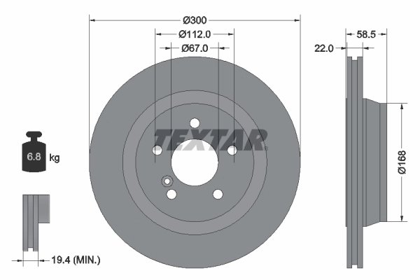 DISC FRANA TEXTAR 92099503 - Compatibil cu MERCEDES-BENZ