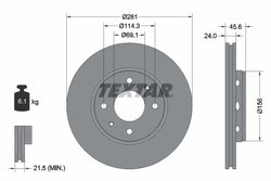DISC FRANA TEXTAR 92100403 - Compatibil cu MITSUBISHI, PROTON, VOLVO
