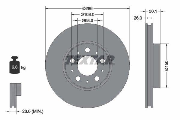 Disc frana Textar 92100503