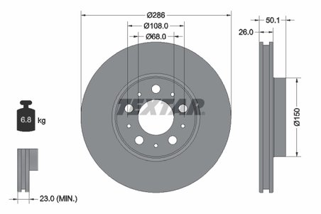 Disc frana Textar 92100503