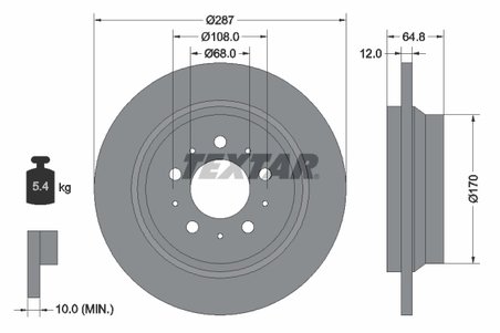 DISC FRANA TEXTAR 92100703 - Compatibil cu VOLVO