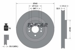 DISC FRANA TEXTAR 92103205 - Compatibil cu MERCEDES-BENZ