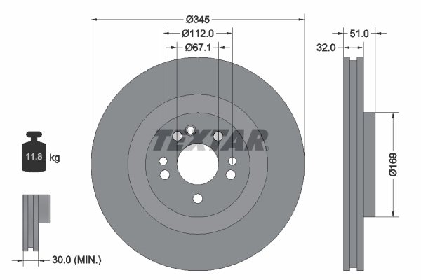 Disc frana Textar 92103205