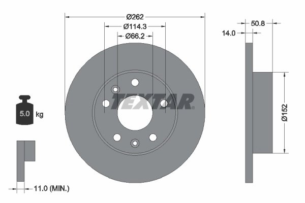 Disc frana Textar 92102900